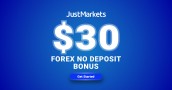 Justmarkets $30 Welcome Bonus with No Deposit required
