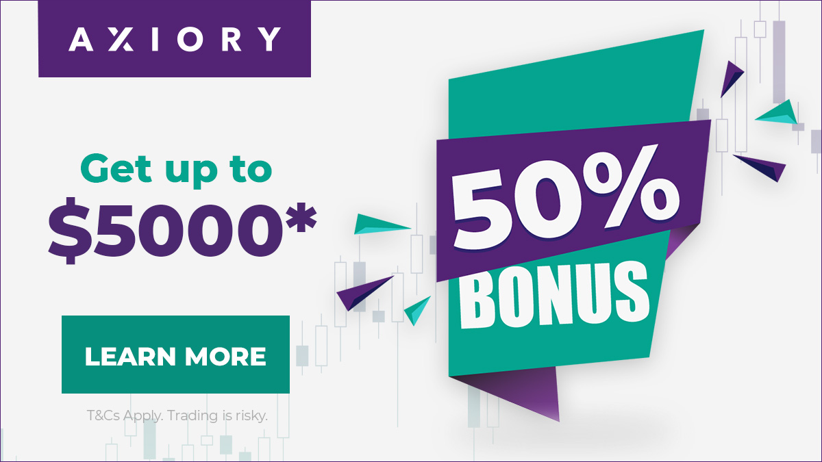 Incredible 50% deposit bonus up to $5000 Axiory