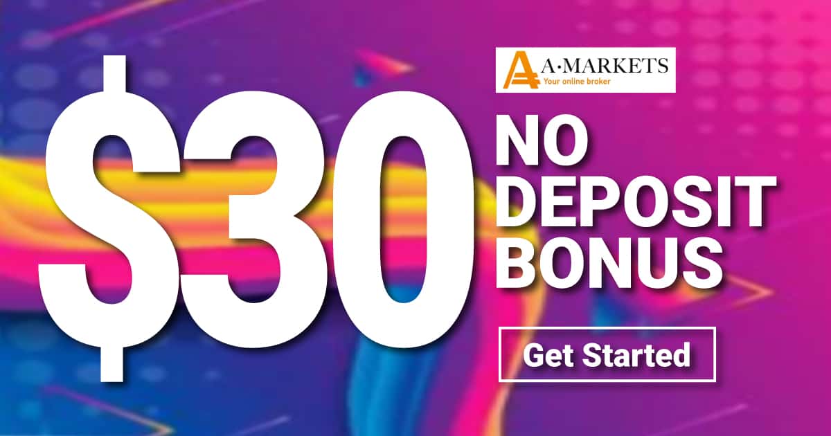 AMarkets $30 Forex No Deposit Bonus promoAMarkets $30 Forex No Deposit Bonus promo