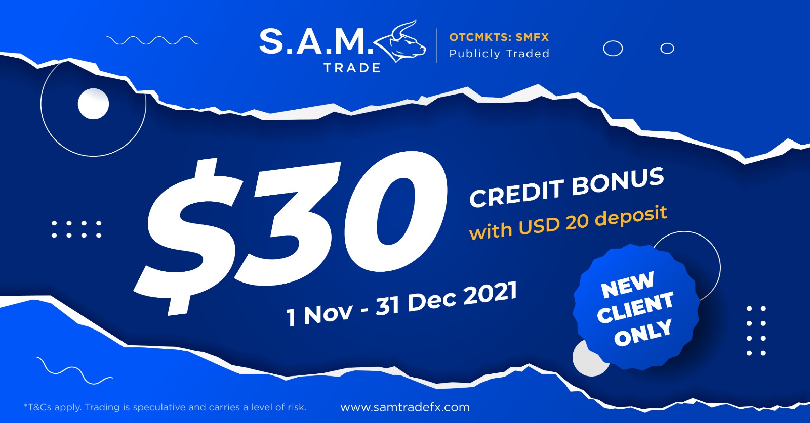 Get Samtrade FX $30 credit bonusGet Samtrade FX $30 credit bonus