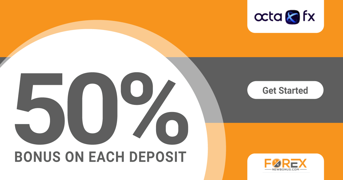 OctaFX 50% forex trading bonus on your all deposit have done