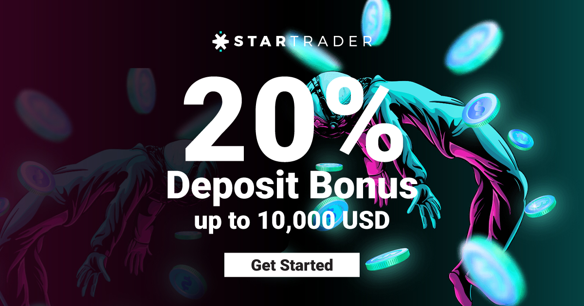 StarTrader offers 20% Deposit Bonus maximum of $10000