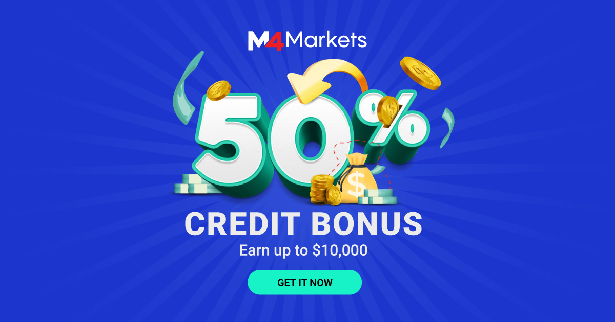 Forex 50% Credit Bonus up to $10000 by M4Markets