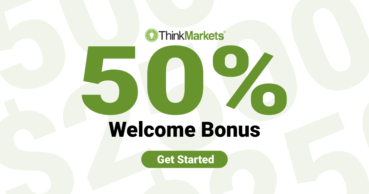 50% Welcome Bonus on up to 2500 deposits by ThinkMarkets50% Welcome Bonus on up to 2500 deposits by ThinkMarkets