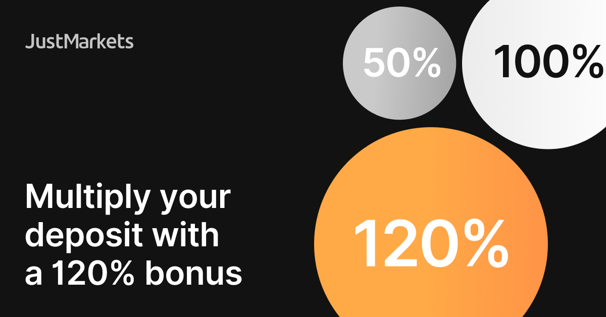 JustMarkets 120% Deposit Bonus & $30 No Deposit BonusJustMarkets 120% Deposit Bonus & $30 No Deposit Bonus