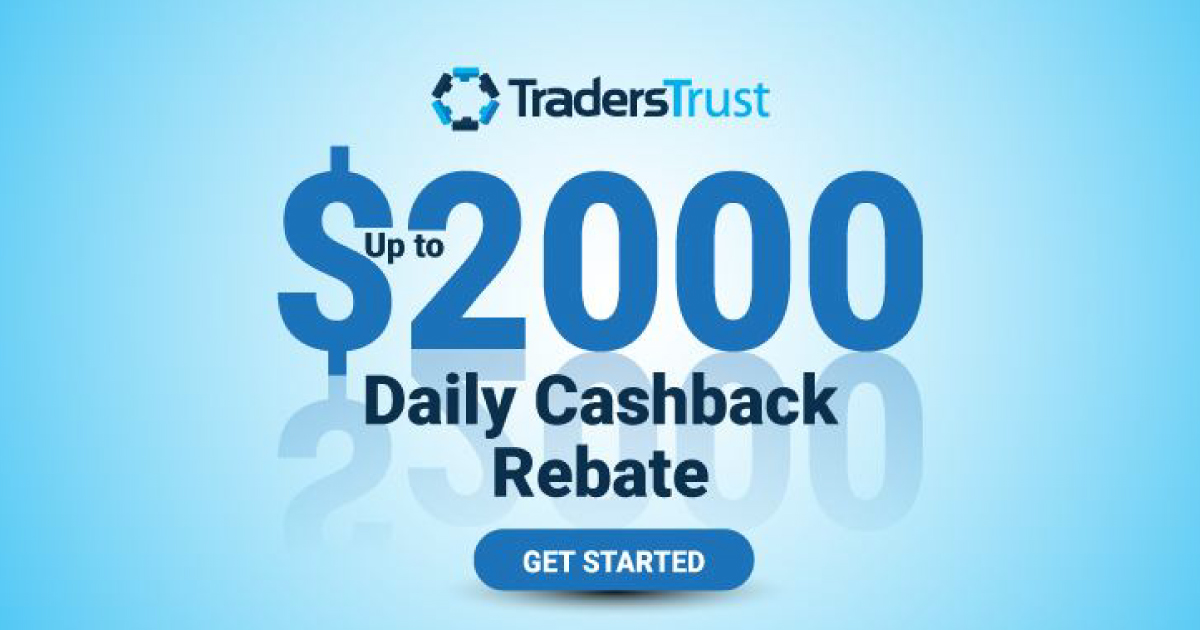 Forex New Daily Cashback of $2000 Total at TradersTrust