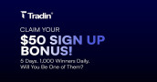 Claim the Tradin $50 Free Sign-Up Forex Bonus