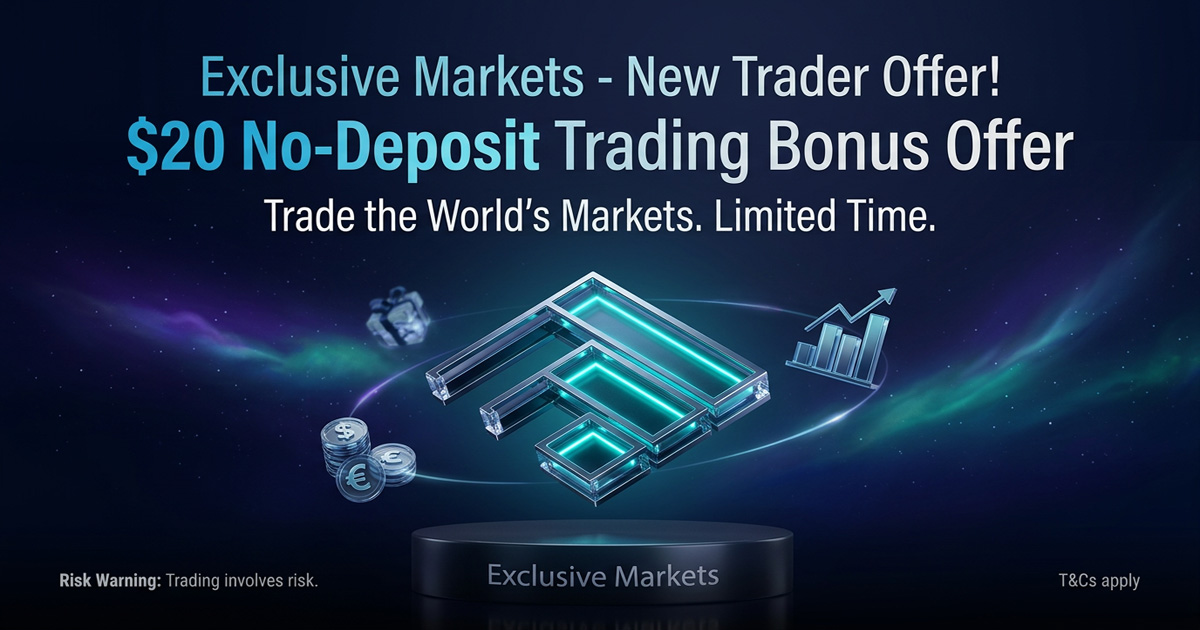 Exclusive Markets $20 No Deposit Trading Bonus Offer